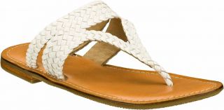 Womens Skechers Vacation   White Thong Sandals