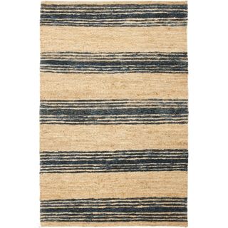 Safavieh Hand knotted Bohemian Natural/ Blue Wool Rug (4 X 6)