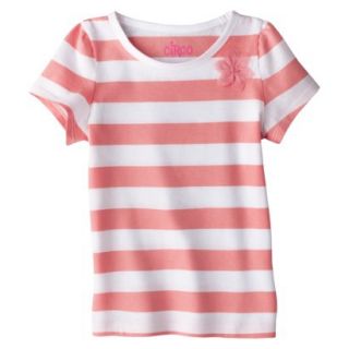 Circo Infant Toddler Girls Short Sleeve Striped Tee   Desert Flower 2T