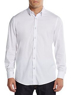Solid Stretch Cotton Shirt/Contemporary Fit