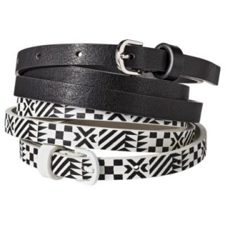 Mossimo Supply Co. Two Pack Skinny Belt   Black/White M