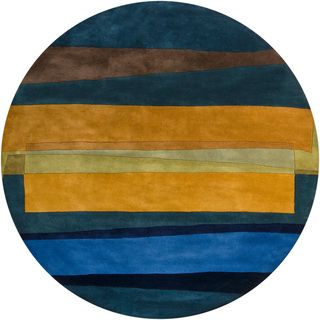 Hand tufted Mandara Contemporary Wool Rug (8 Round) (MultiPattern: GeometricMeasures 0.75 inch thickTip: We recommend the use of a non skid pad to keep the rug in place on smooth surfaces.All rug sizes are approximate. Due to the difference of monitor col