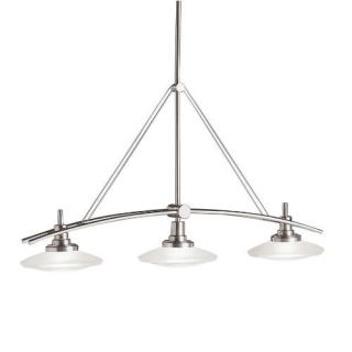 Kichler 2955NI Soft Contemporary/Casual Lifestyle Pendant 3 Light Halogen Fixture Brushed Nickel