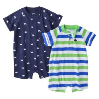 Just One YouMade by Carters Newborn Boys 2 Pack Romper Set   Blue/Green NB