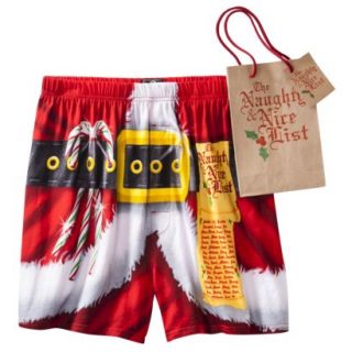 Mens Santa Naughty or Nice List Boxers with Free Gift Bag   Red M