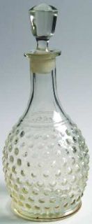 Anchor Hocking Hobnail Clear Decanter & Stopper   Clear, Depression Glass, No Tr