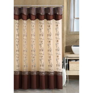 Daphne Chocolate Shower Curtain (ChocolateMaterials: 100 percent polyester Dimensions: 72 inches wide x 72 inches longCare instructions: Machine washableShower hooks and liner not includedThe digital images we display have the most accurate color possible