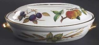 Royal Worcester Evesham Gold (Porcelain) 9 Oval Entree Dish & Lid, Fine China D