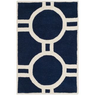Safavieh Handmade Moroccan Chatham Dark Blue/ Ivory Wool Rug (3 X 5)