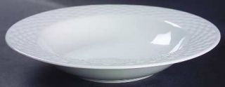 Basket Weave Soup/Cereal Bowl, Fine China Dinnerware   All White,Emboss
