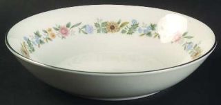 Royal Doulton Pastorale Coupe Cereal Bowl, Fine China Dinnerware   Band Of Flowe