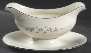 Lenox China Brookdale  Gravy Boat with Attached Underplate, Fine China Dinnerwar