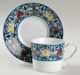 Pfaltzgraff Napoli (Porcelain) Flat Cup & Saucer Set, Fine China Dinnerware   Ar