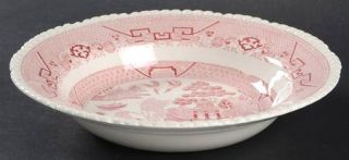 Adams China Willow Rim Soup Bowl, Fine China Dinnerware   Pink Willow Design,Sca