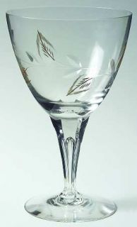 Tiffin Franciscan Lenox Elmwood Water Goblet   Stem #17596         Gold Leaves