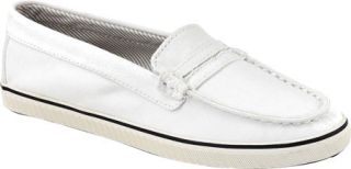Womens Sperry Top Sider Cloud Logo Phoenix Penny Loafer   White Canvas Penny Lo