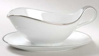 Heinrich   H&C Simplicity Gravy Boat with Attached Underplate, Fine China Dinner