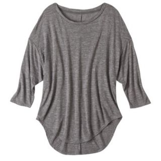 Pure Energy Womens Plus Size 3/4 Sleeve Drop Shoulder Tee   Gray X