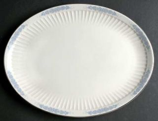 Flintridge Crissy Rose Blue 14 Oval Serving Platter, Fine China Dinnerware   Bl