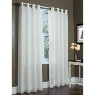 Commonwealth Rhapsody Lined Solid Sheer Grommet Curtain Panel Ivory   70490 109 