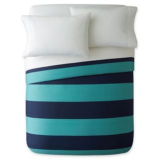 JCP Home Collection JCPenney Home 300tc Blue Rugby Stripe Duvet Cover, Blue