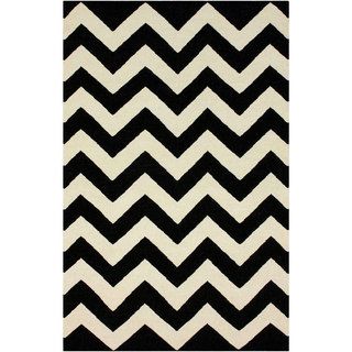 Nuloom Handmade Flatweave Chevron Wool Area Rug (5 X 8) (IvoryPattern AbstractTip We recommend the use of a non skid pad to keep the rug in place on smooth surfaces.All rug sizes are approximate. Due to the difference of monitor colors, some rug colors 