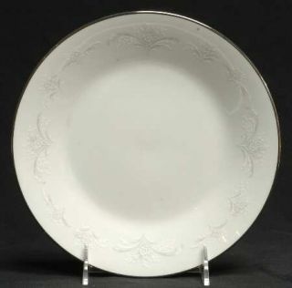 Noritake Casablanca Salad Plate, Fine China Dinnerware   Gray & White Floral Spr