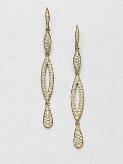 Adriana Orsini Pavé Crystal Triple Drop Earrings   Gold
