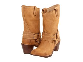 Frye Carmen Harness Short Cowboy Boots (Tan)