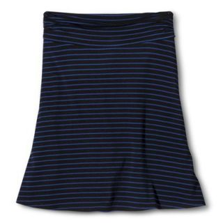 Merona Womens Jersey Knit Skirt   Black/Waterloo Blue Stripe   XXL
