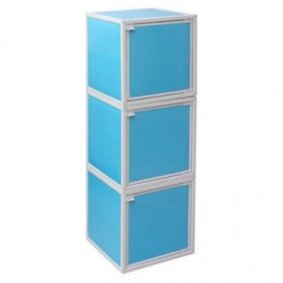 Way Basics 3 Cube Modular Storage Box WB BOX3 Color: Blue