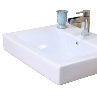 Bellaterra Home 24.25W x 18.9D in. Ceramic Integral Sink Vanity Top Multicolor  