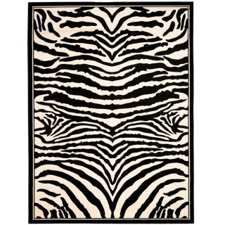 Lyndhurst Collection Zebra Black/ White Rug (33 X 53)