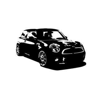 Black Mini Cooper Vinyl Decal (BlackEasy to apply with included instructionsDimensions: 22 inches wide x 35 inches long )