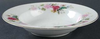 Noritake Gardena Rim Soup Bowl, Fine China Dinnerware   Pink,Red,White&Blue Flow