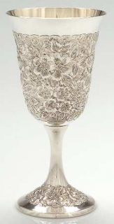 Manchester Southern Rose Chased(Sterling,Holloware) Gold Lined Water Goblet   St