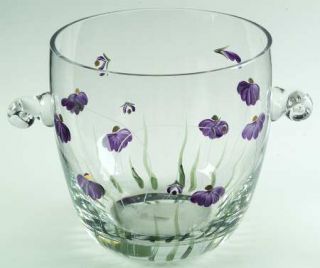 Artland Crystal Purple Passion Wine Cooler   Purple Flowers, Green Stems/Leaves