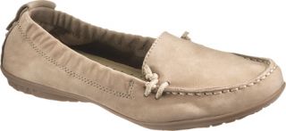 Womens Hush Puppies Ceil Slip On Mocc Toe   Taupe Nubuck Casual Shoes
