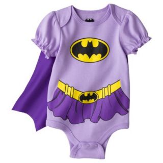 Batman Newborn Girls Batgirl Caped Bodysuit   Purple 3 6 M
