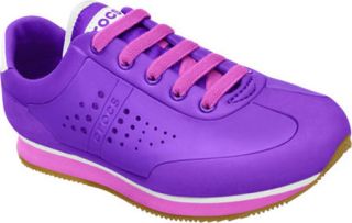 Girls Crocs Retro Molded Shoe GS   Neon Purple/Party Pink Casual Shoes