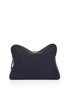 3.1 Phillip Lim Sparkle Coated Leather Cosmetics Bag   Black Blue