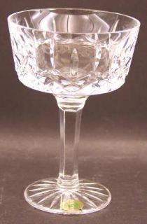 Tyrone Crystal Rosses Champagne/Tall Sherbet   Cut Vertical & Criss Cross Design