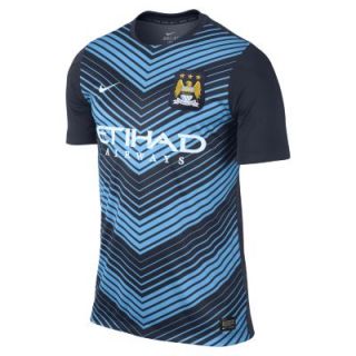 Manchester City FC Squad Pre Match Mens Soccer Shirt   Obsidian
