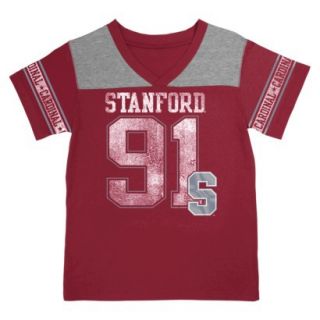 NCAA RED GIRLS V NECK TEE STANFORD   L
