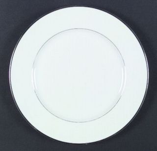 Wyndham Prelude Dinner Plate, Fine China Dinnerware   Platinum Trim&Verge On Whi
