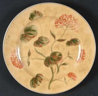 222 Fifth (PTS) Asian Antique Salad Plate, Fine China Dinnerware   Red Geraniums