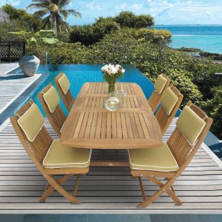 Royal Teak 60   78 in. Family Rectangle Extension Sailor Patio Dining Set  