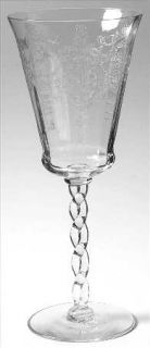 Morgantown Sunrise Medallion Clear (Stem #7664) Water Goblet   Stem #7664, Etch