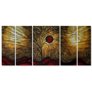 Megan Duncanson Red Waves Metal Wall Art (LargeSubject: LandscapesOutside dimensions: 23.5 inches high x 52 inches wide x 2.5 inches deep )