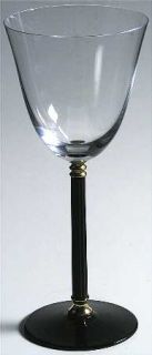 Sasaki Tucano (Black Stem,Gold Accent) Water Goblet   Black Stem          Gold A